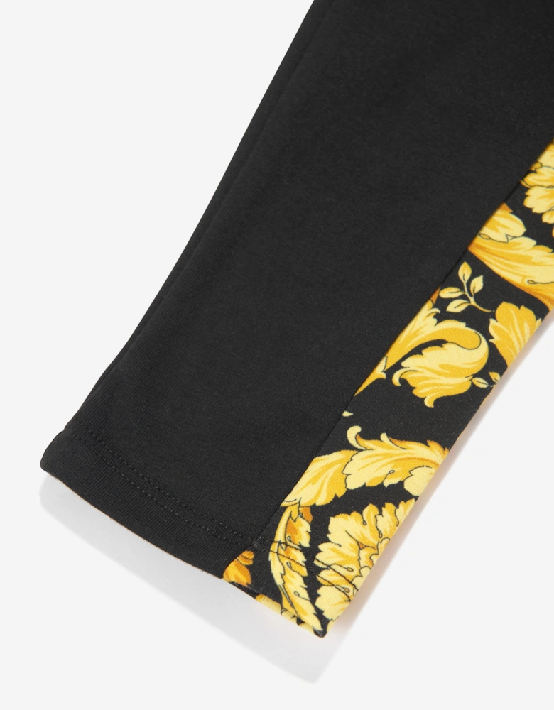 Baby Girls Barocco Leggings in Black
