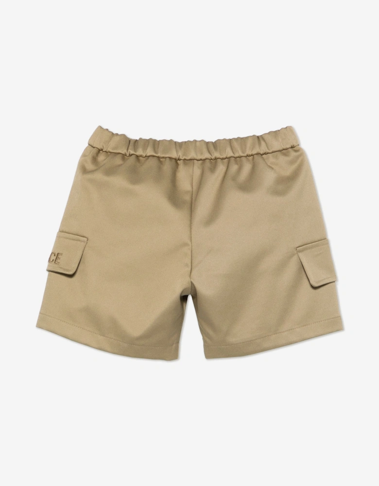Baby Boys Logo Cargo Shorts in Beige