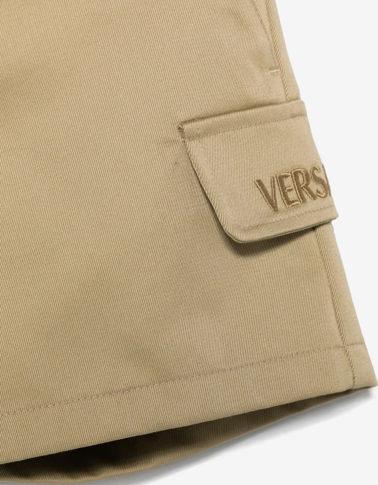 Baby Boys Logo Cargo Shorts in Beige