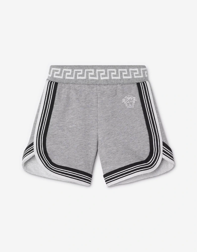 Baby Boys Medusa Logo Shorts in Grey