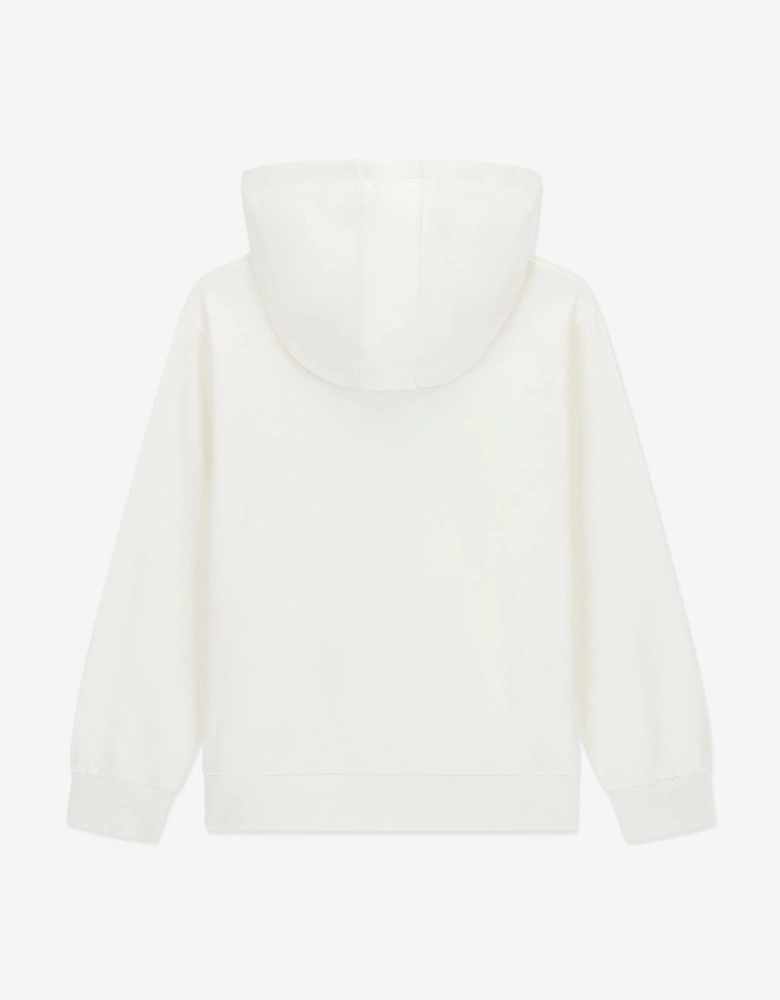 Girls Oversized Bear Hoodie in Ivory