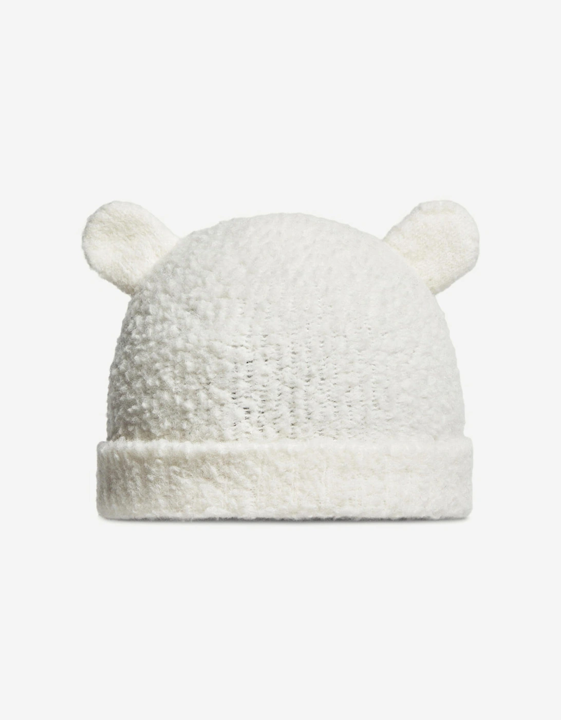 Baby Wool Beanie with Ears in Ivory