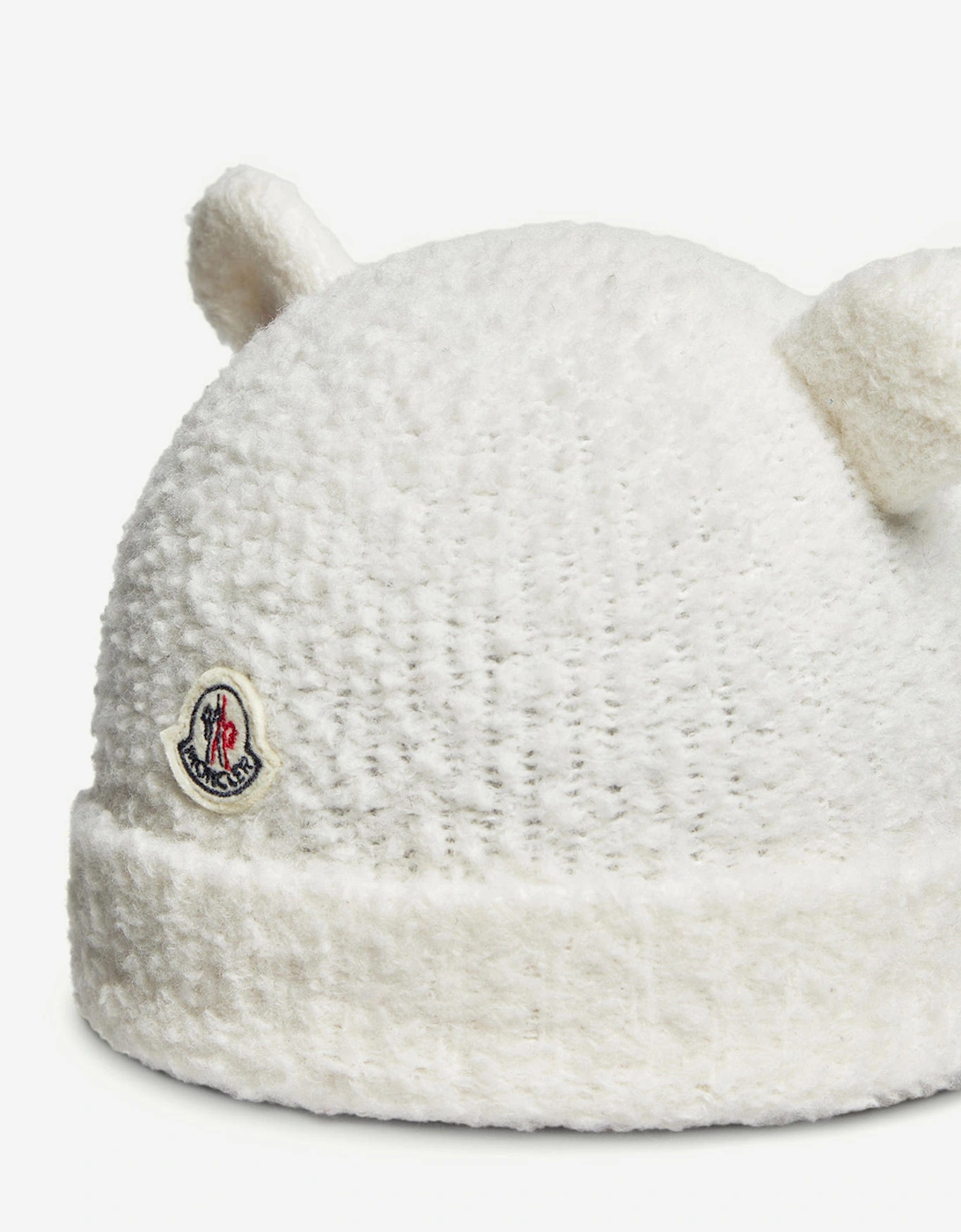 Baby Wool Beanie with Ears in Ivory