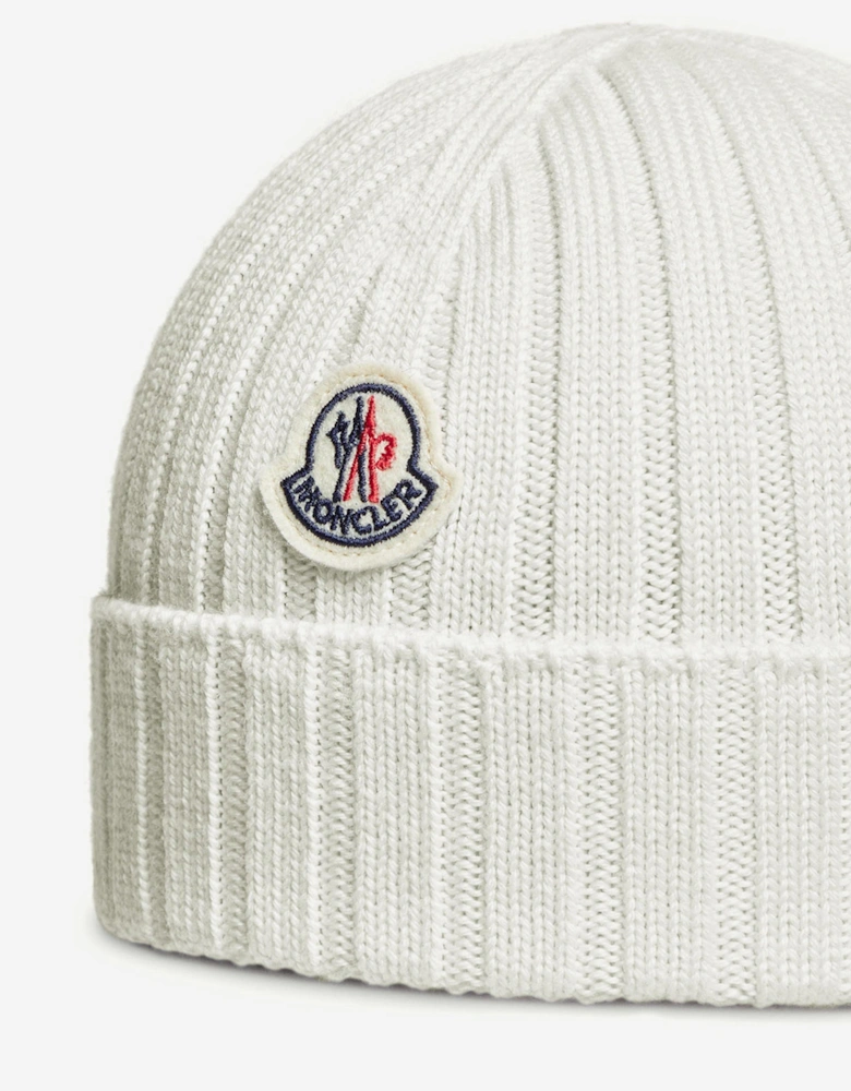 Baby Wool Beanie Hat in Ivory