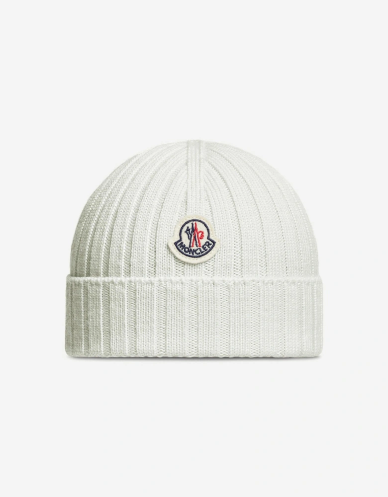 Baby Wool Beanie Hat in Ivory