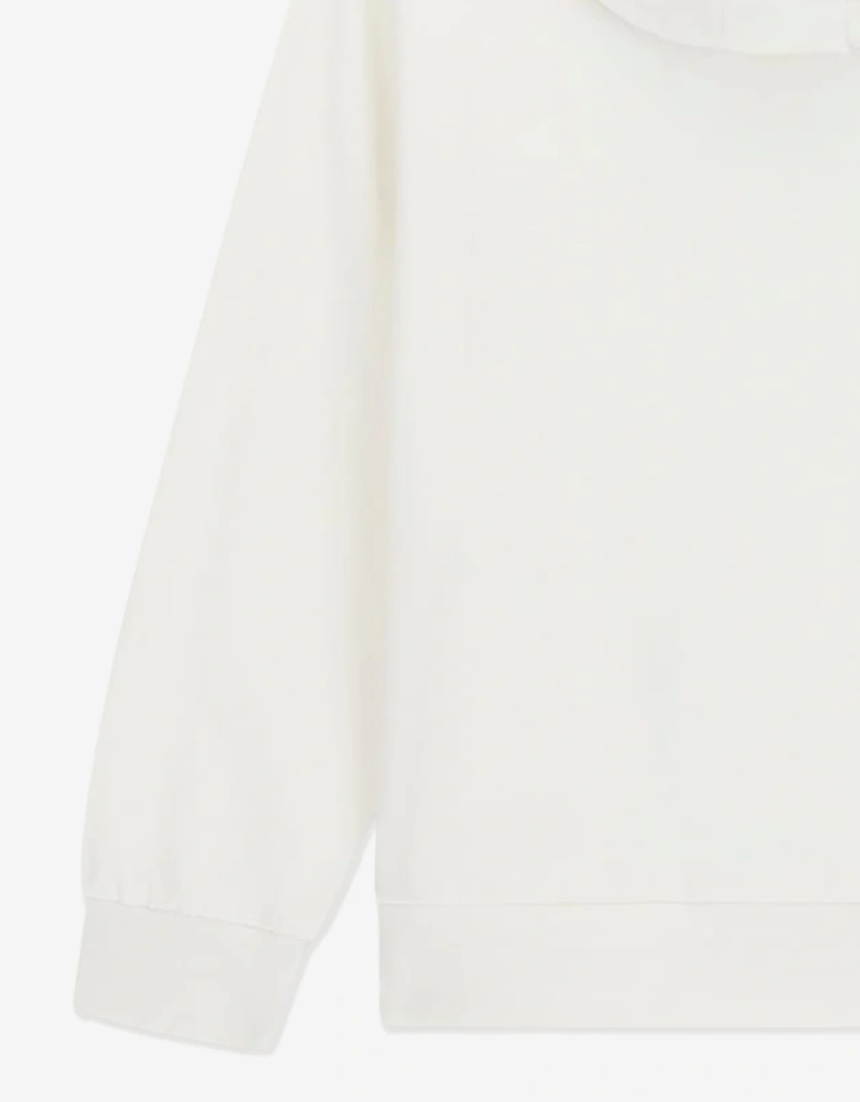 Girls Oversized Bear Hoodie in Ivory