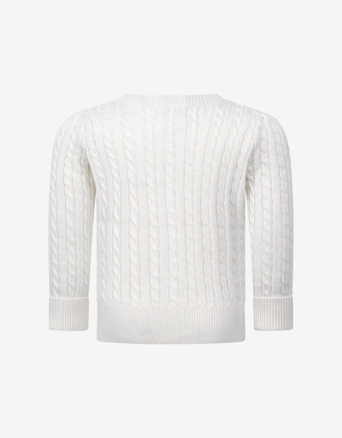 Baby Girls Mini Cable Knit Cardigan in Ivory