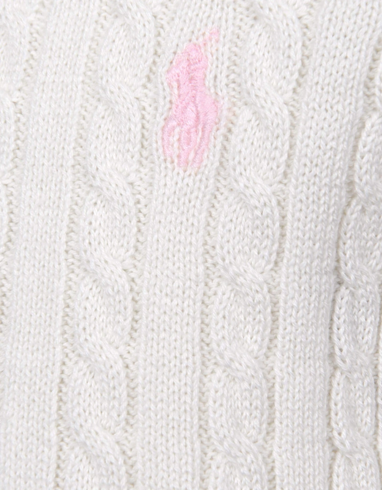 Baby Girls Mini Cable Knit Cardigan in Ivory