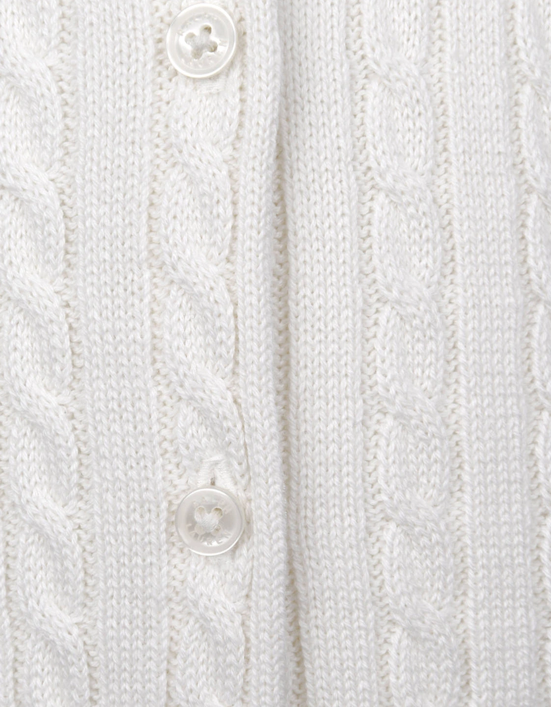 Baby Girls Mini Cable Knit Cardigan in Ivory