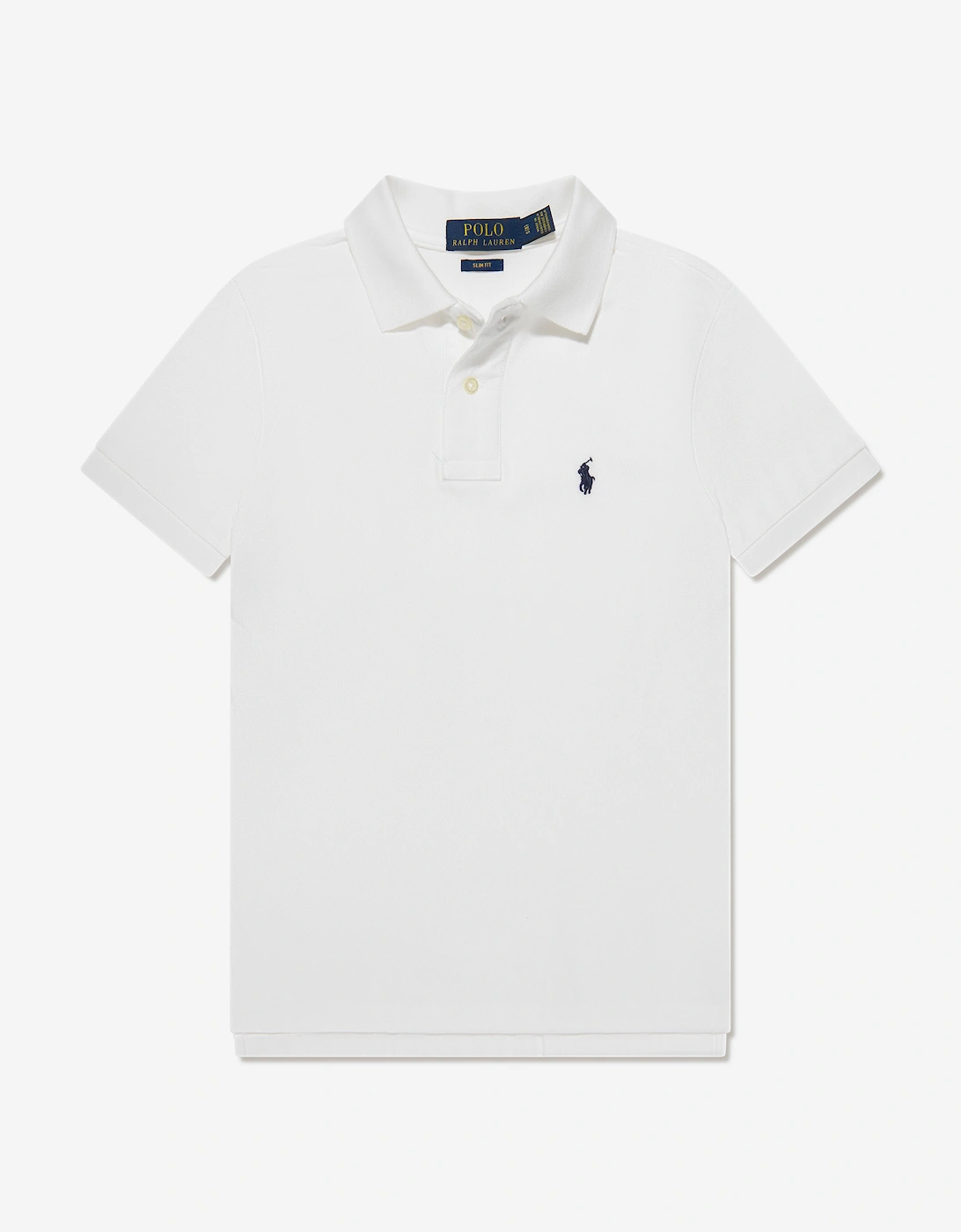 Boys Custom Fit Polo Shirt in White, 6 of 5