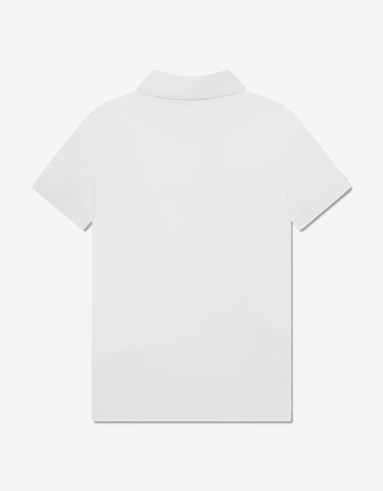 Boys Custom Fit Polo Shirt in White
