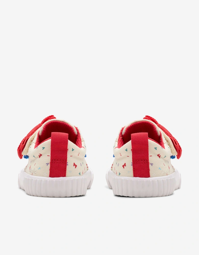 Girls Roald Dahl Foxing Bow Trainers in Ivory