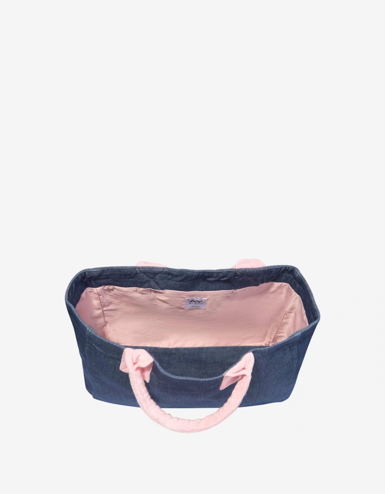 Girls Denim Look Tote Bag in Blue