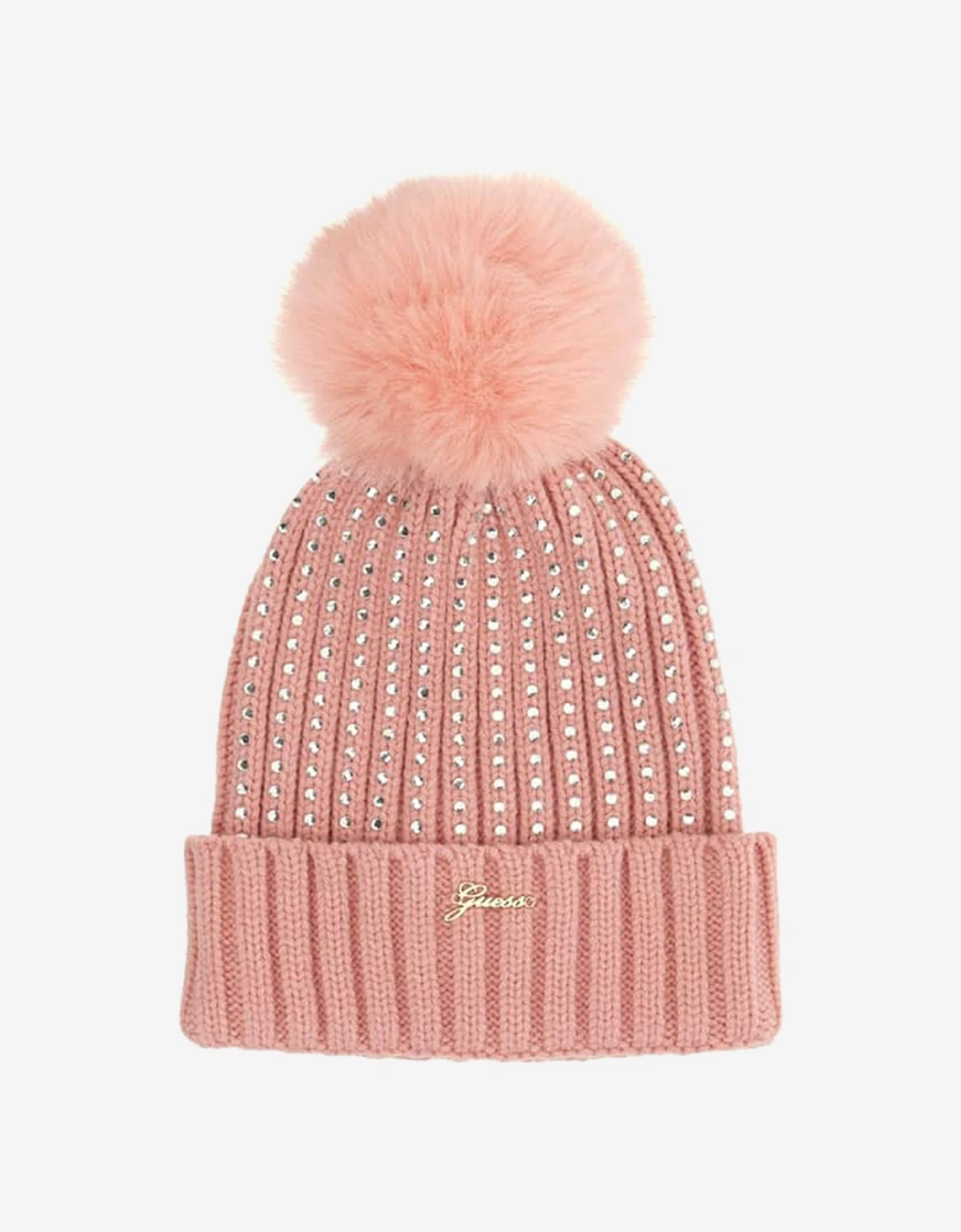 Girls Knitted Pom Pom Hat in Pink, 5 of 4