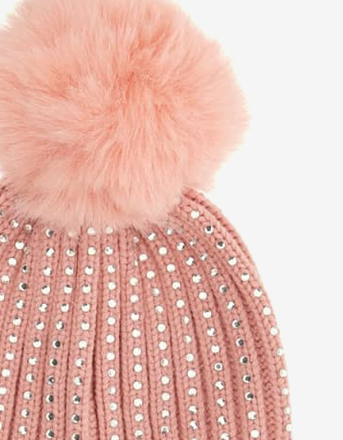 Girls Knitted Pom Pom Hat in Pink