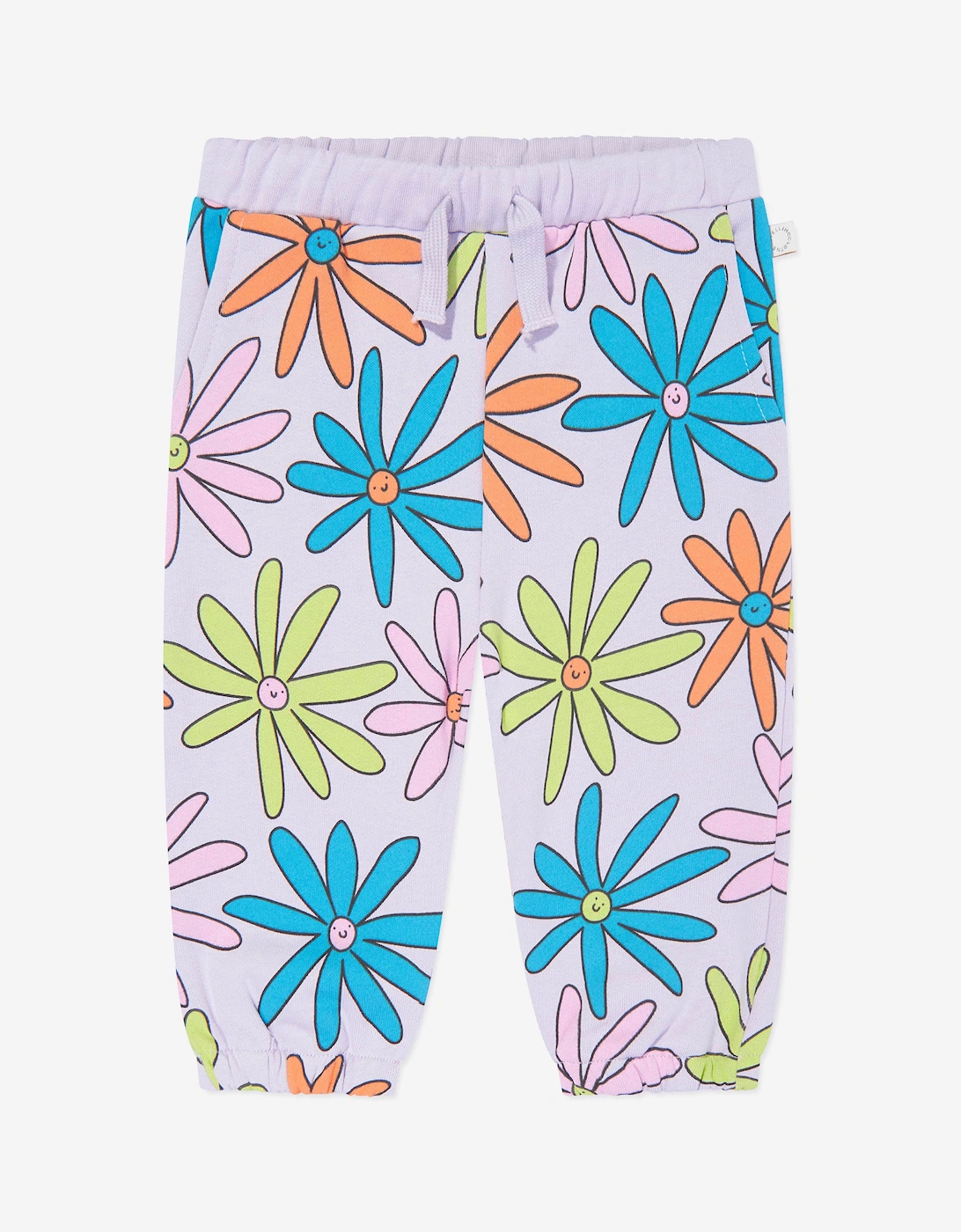 Baby Girls Flower Joggers in Purple, 5 of 4