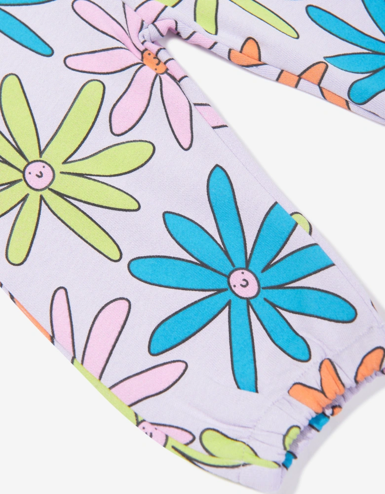 Baby Girls Flower Joggers in Purple