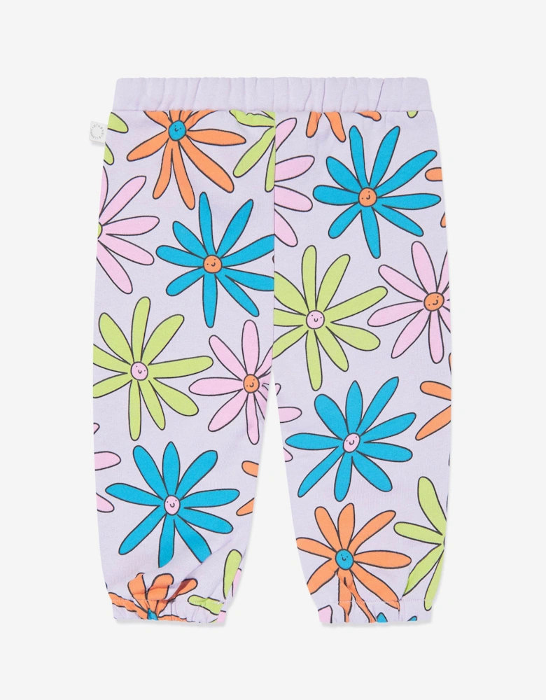 Baby Girls Flower Joggers in Purple