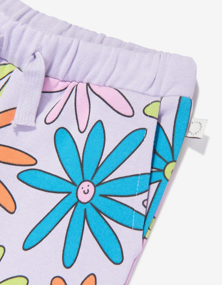 Baby Girls Flower Joggers in Purple