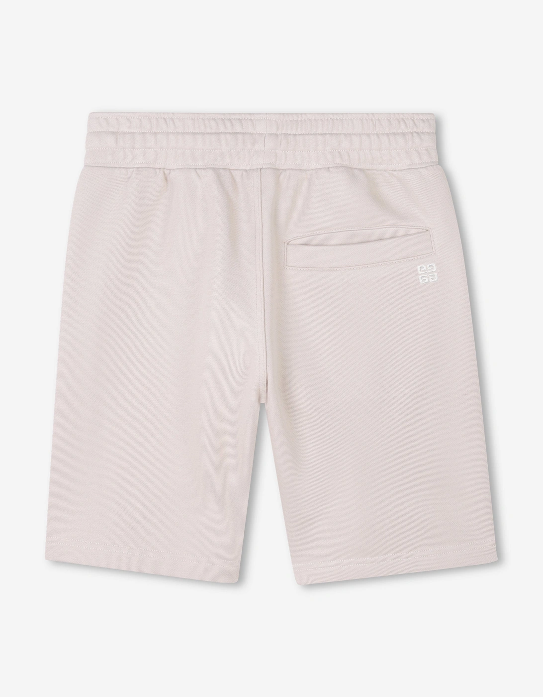 Boys Embroidered Logo Shorts in Beige