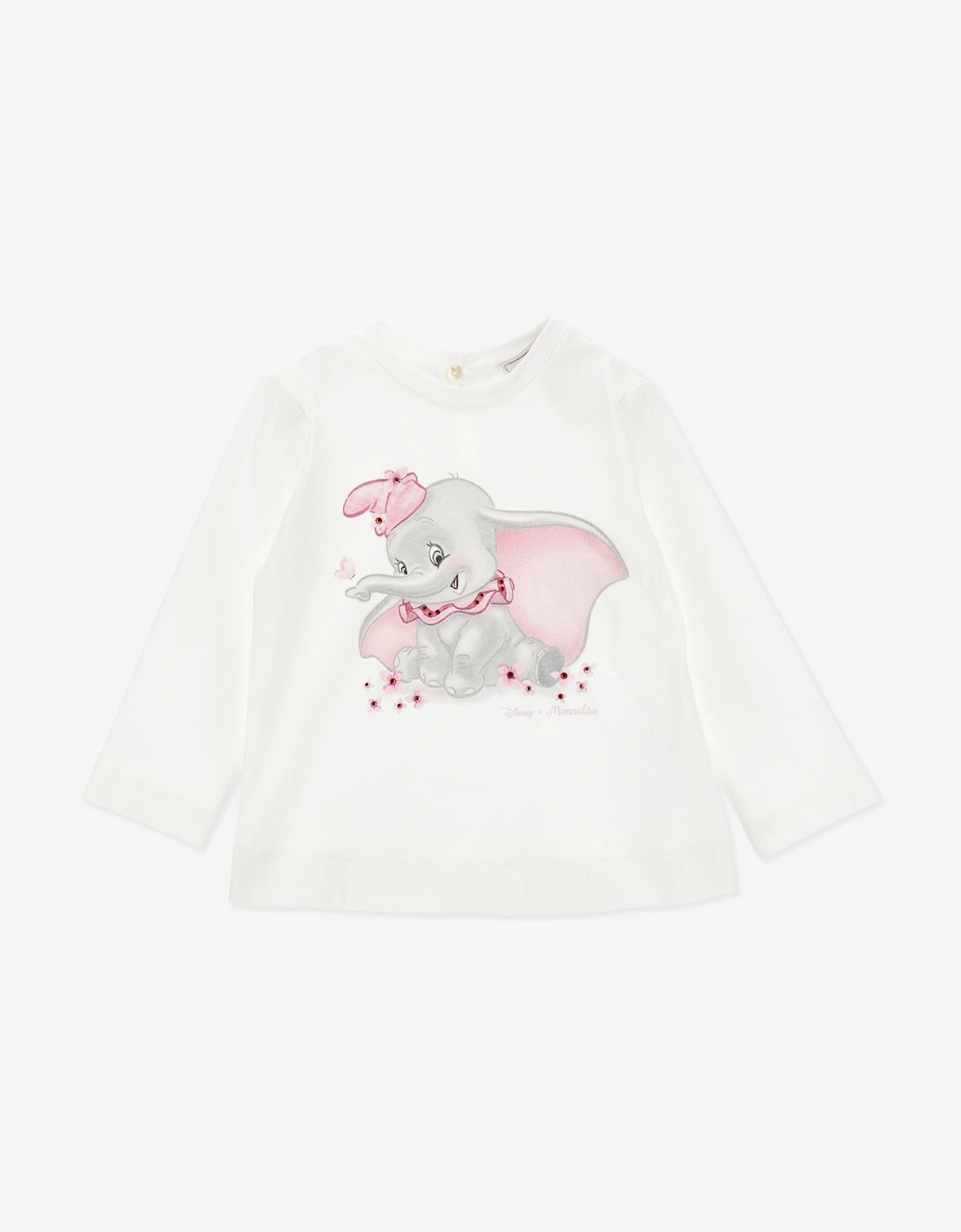 Baby Girls Long Sleeve Dumbo T-Shirt in Ivory, 5 of 4