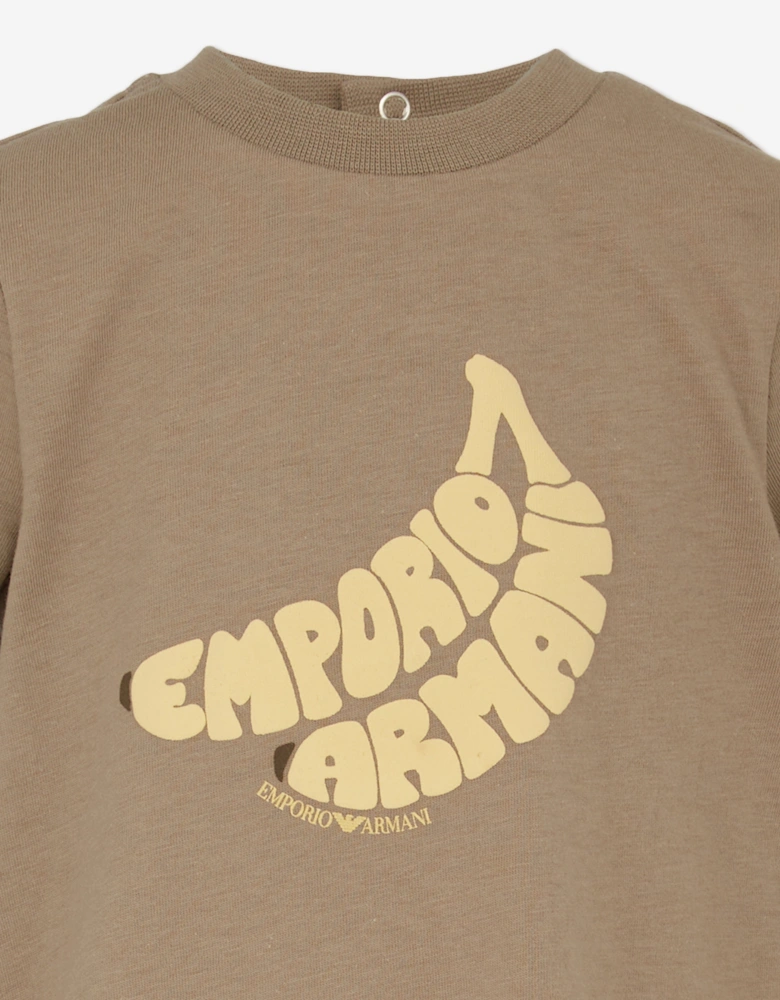 Baby Boys Banana Logo T-Shirt in Brown