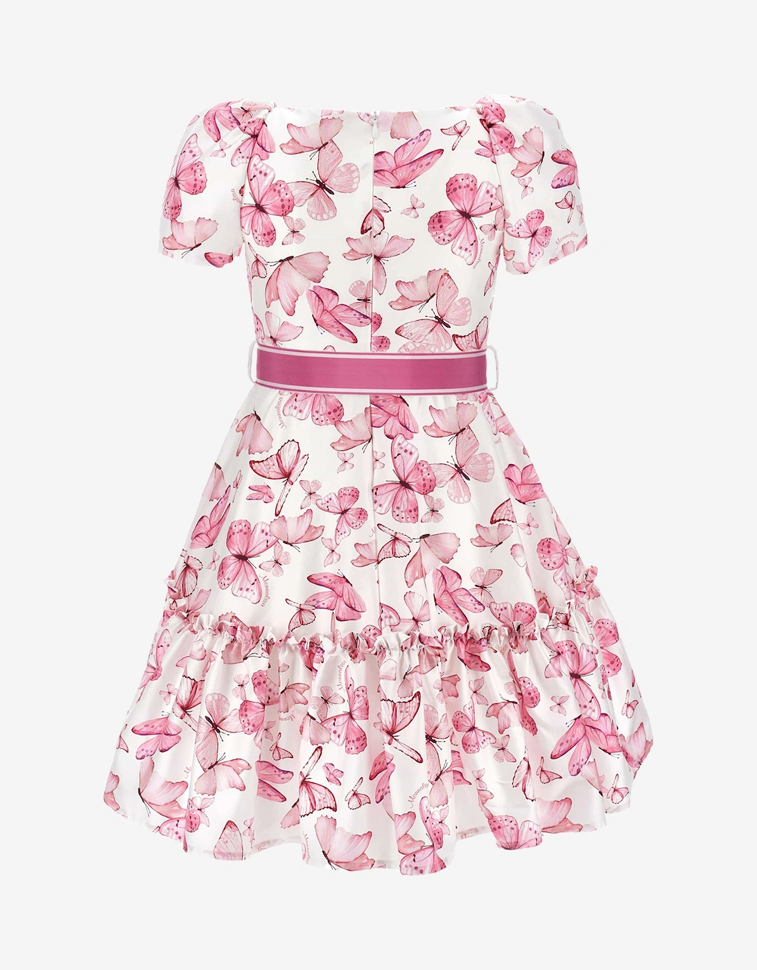 Girls Butterfly Print Dress in Pink