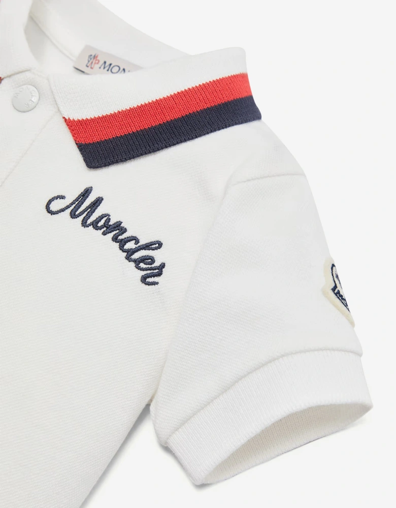 Baby Boys Logo Polo Shirt in Ivory