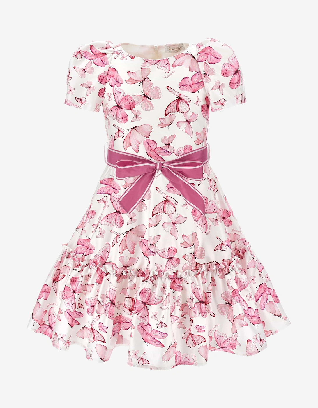 Girls Butterfly Print Dress in Pink, 5 of 4
