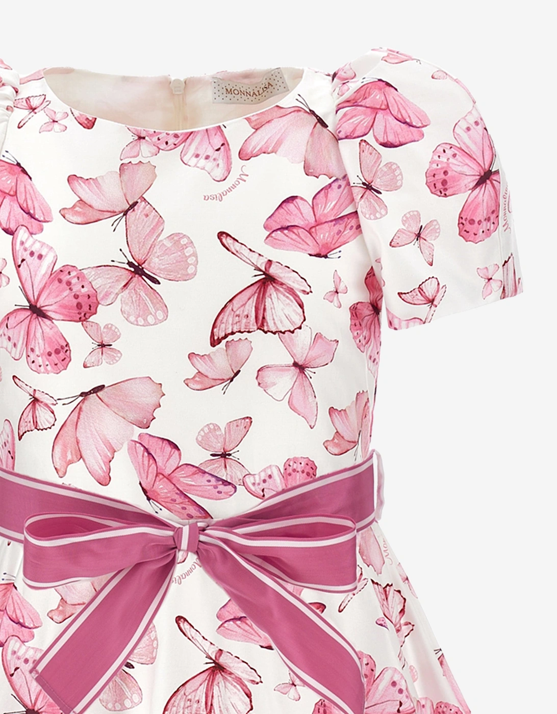 Girls Butterfly Print Dress in Pink