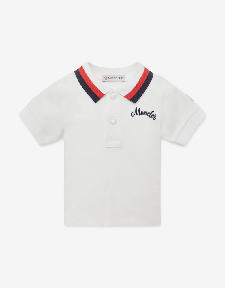 Baby Boys Logo Polo Shirt in Ivory