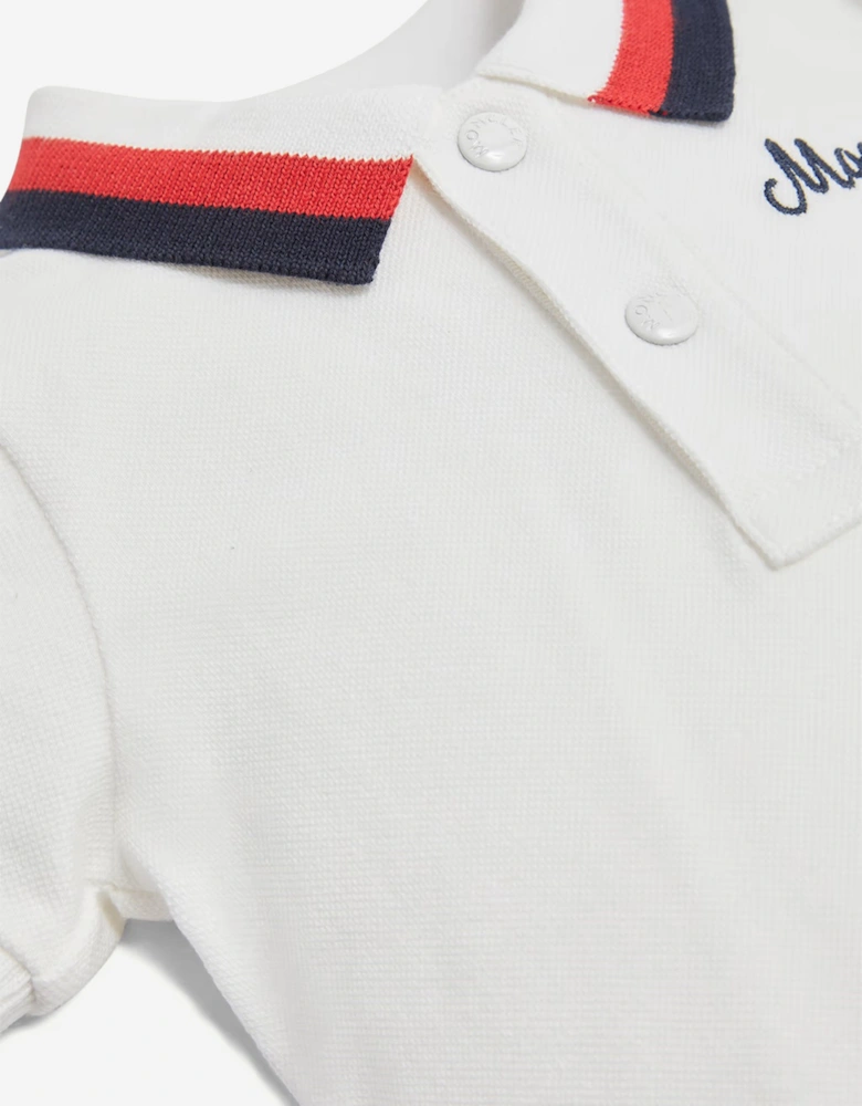 Baby Boys Logo Polo Shirt in Ivory