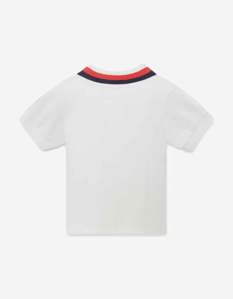 Baby Boys Logo Polo Shirt in Ivory
