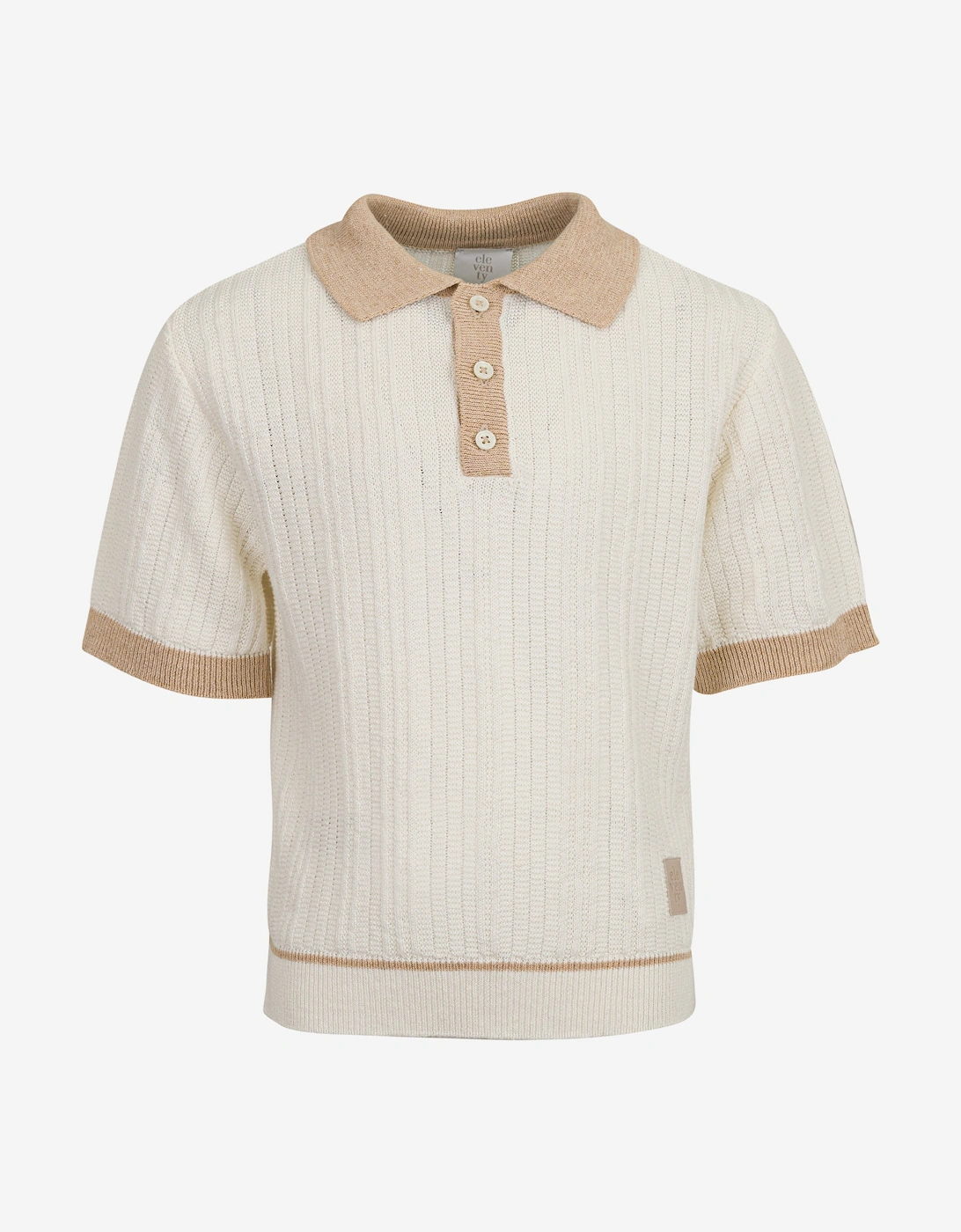 Boys Linen Knitted Polo Shirt in Ivory, 5 of 4