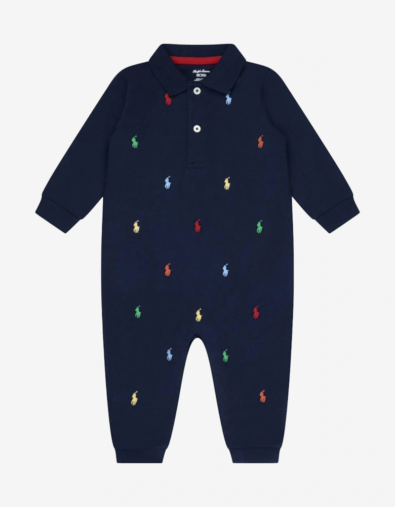 Baby Boys Logo Romper in Navy
