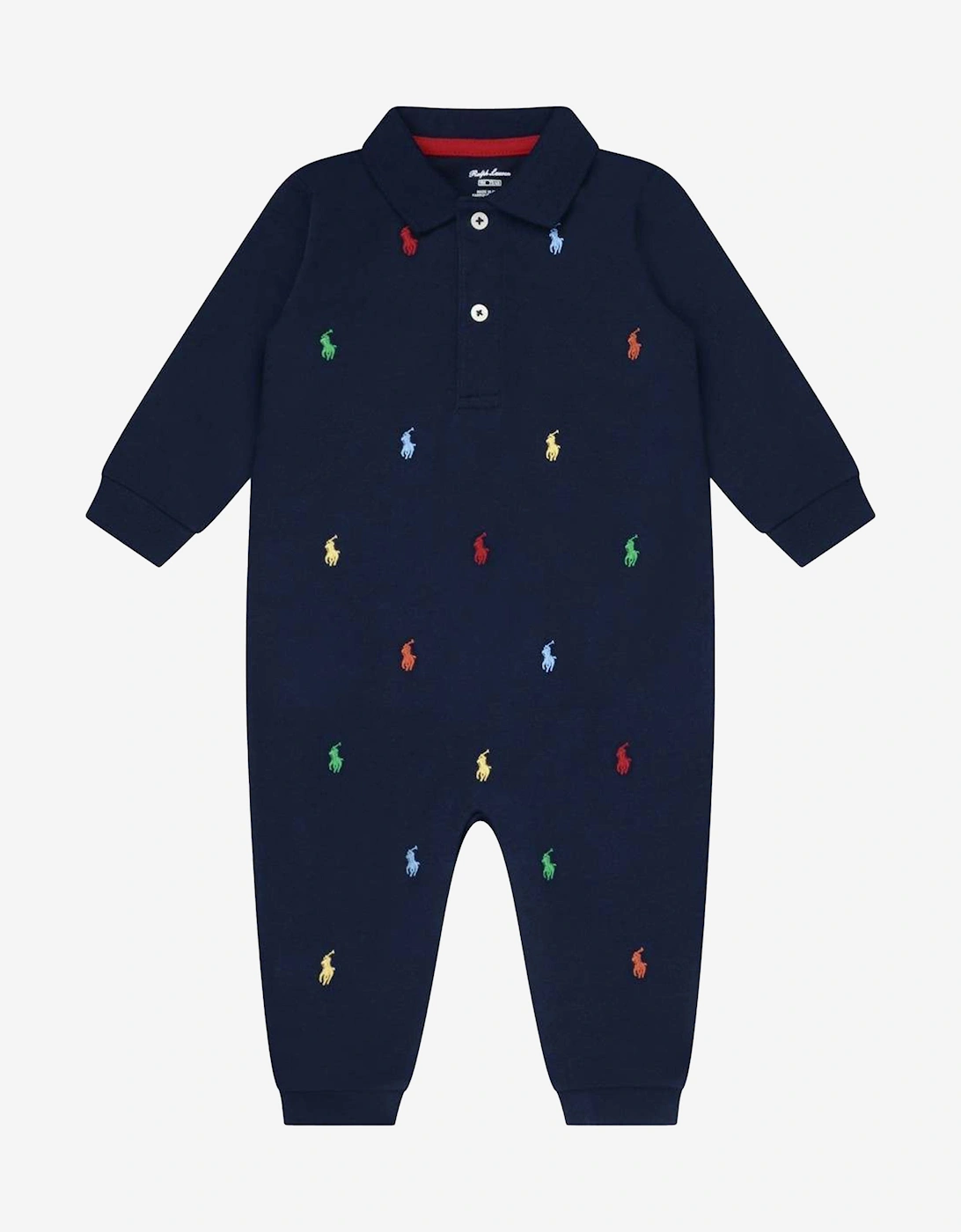 Baby Boys Logo Romper in Navy, 7 of 6