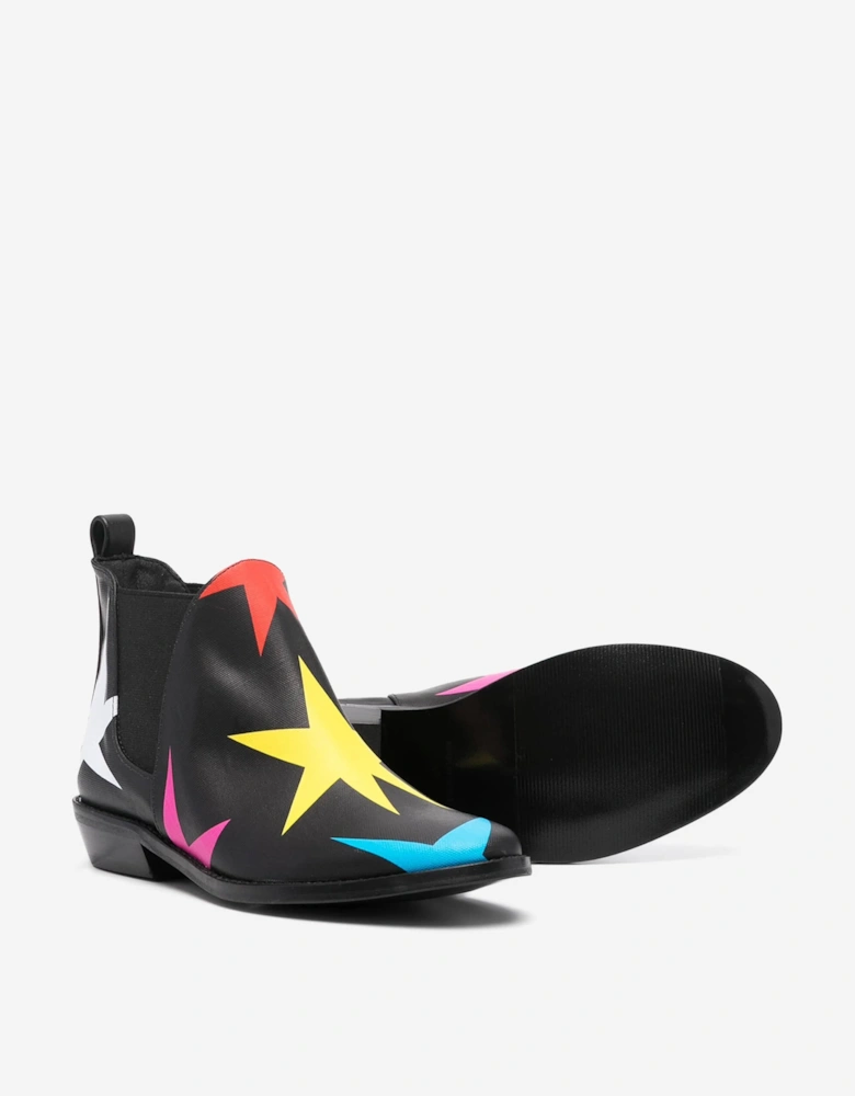 Girls Star Ankle Boots in Black