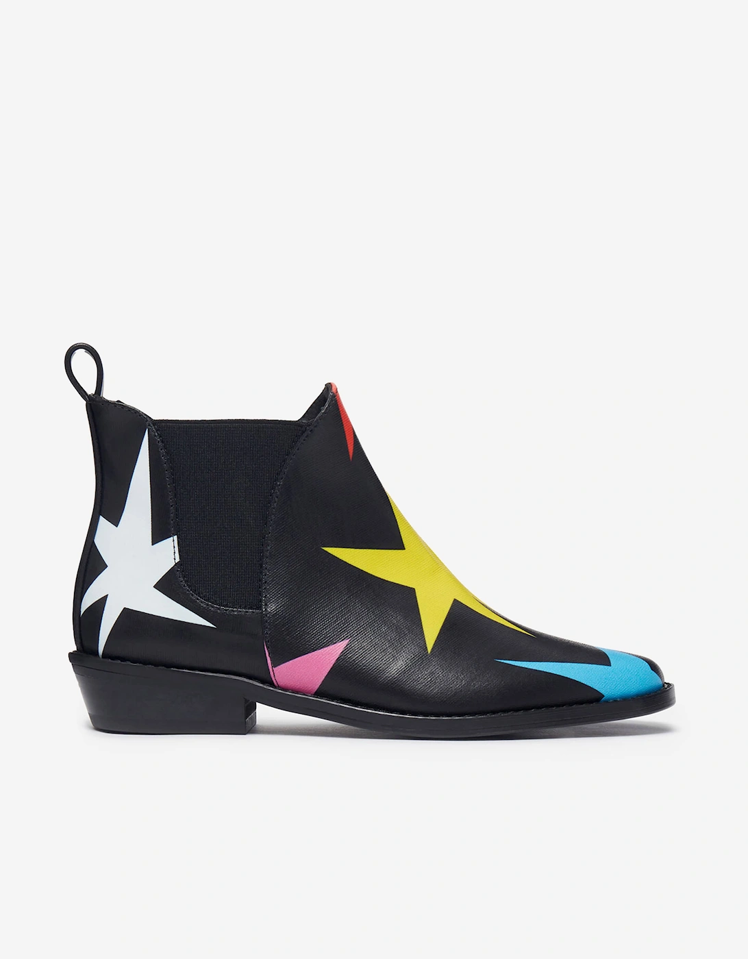 Girls Star Ankle Boots in Black