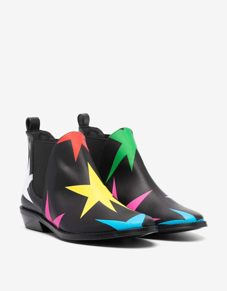 Girls Star Ankle Boots in Black