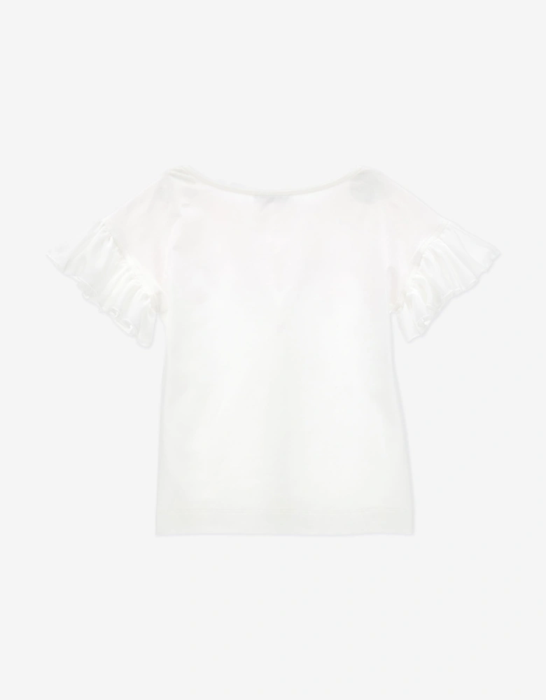 Girls Butterfly Print T-Shirt in Ivory