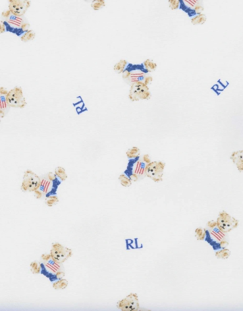 Baby Boys Bear Babygrow in White