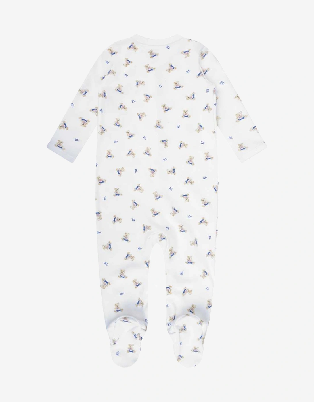 Baby Boys Bear Babygrow in White