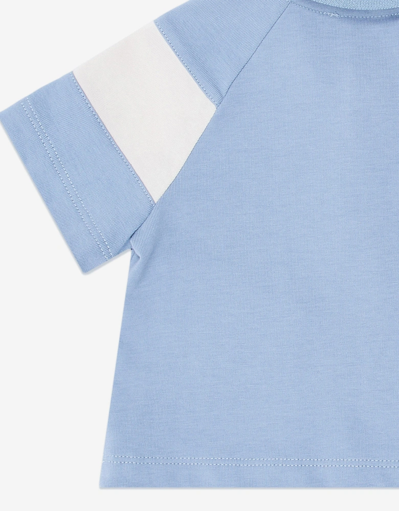 Baby Boys Colourblock Polo Shirt in Blue