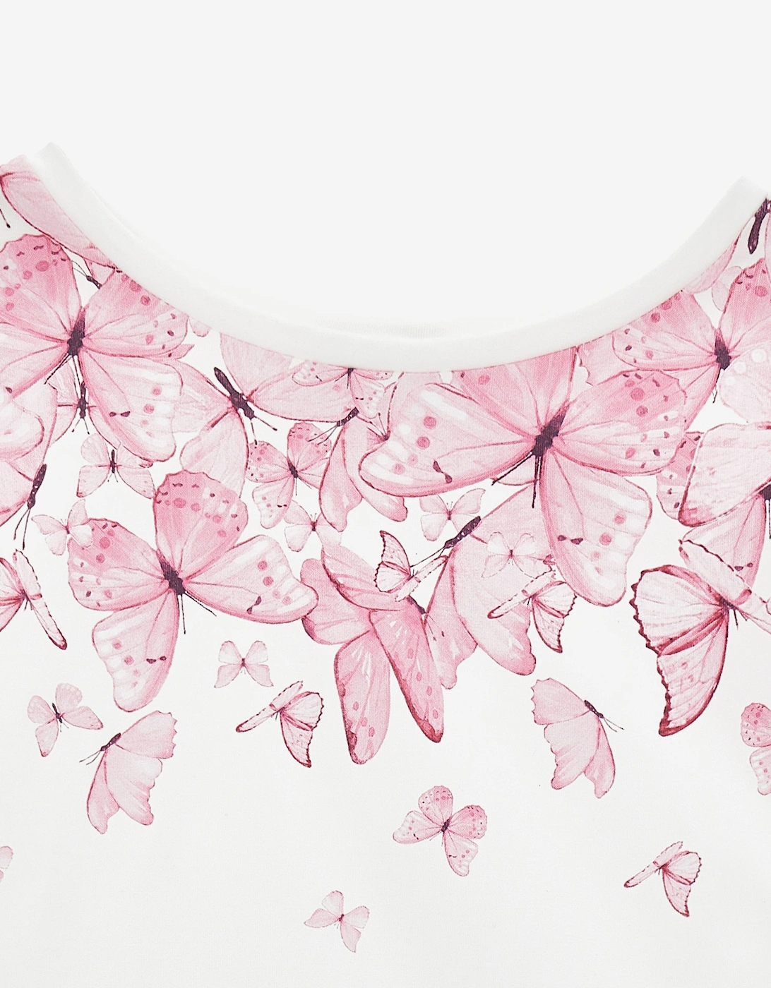 Girls Butterfly Print T-Shirt in Ivory