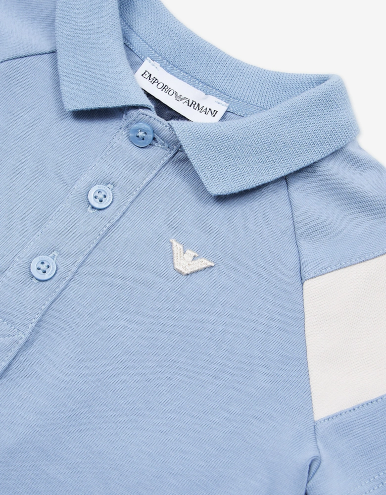 Baby Boys Colourblock Polo Shirt in Blue