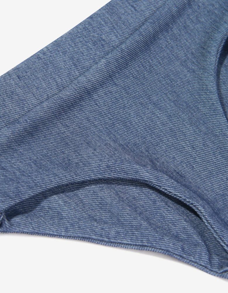 Girls Denim Look Halterneck Bikini in Blue