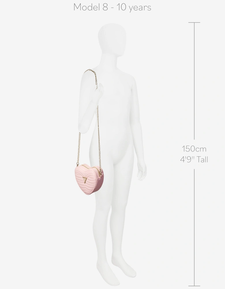 Girls Heart Crossbody Bag in Pink (16cm)