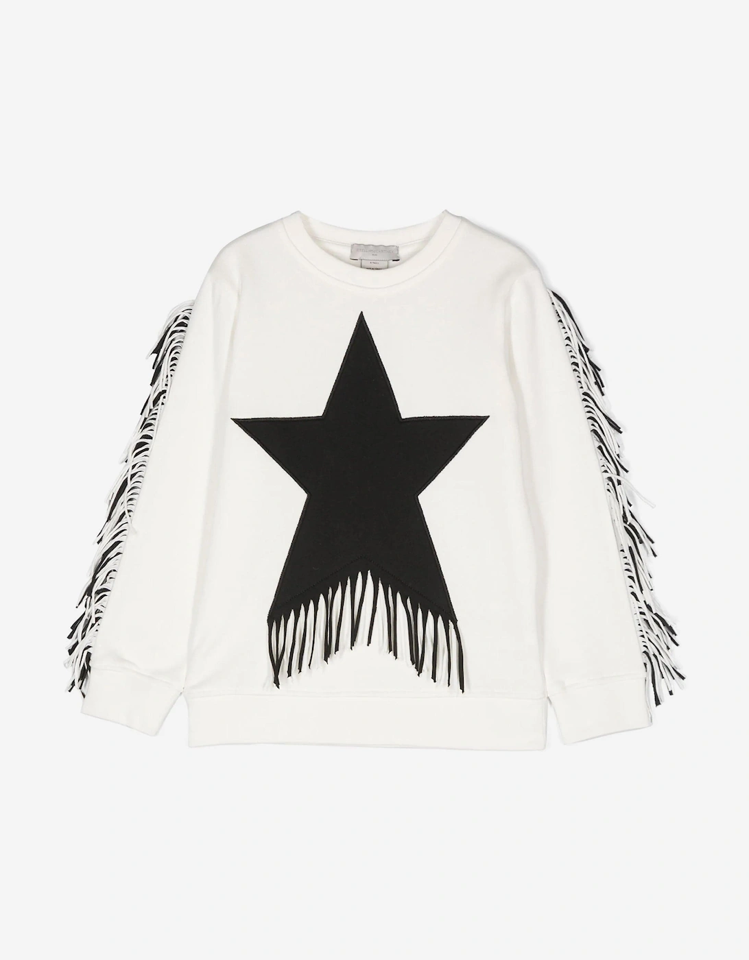 Stella Mccartney Girls Cream Tassel Star Sweatshirt In Ivory - : 4 Years Size 4 Yrs Kids