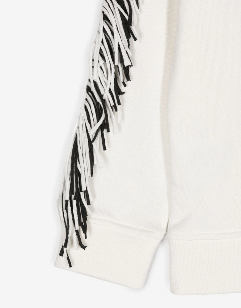 Girls Tassel Star Sweatshirt in Ivory