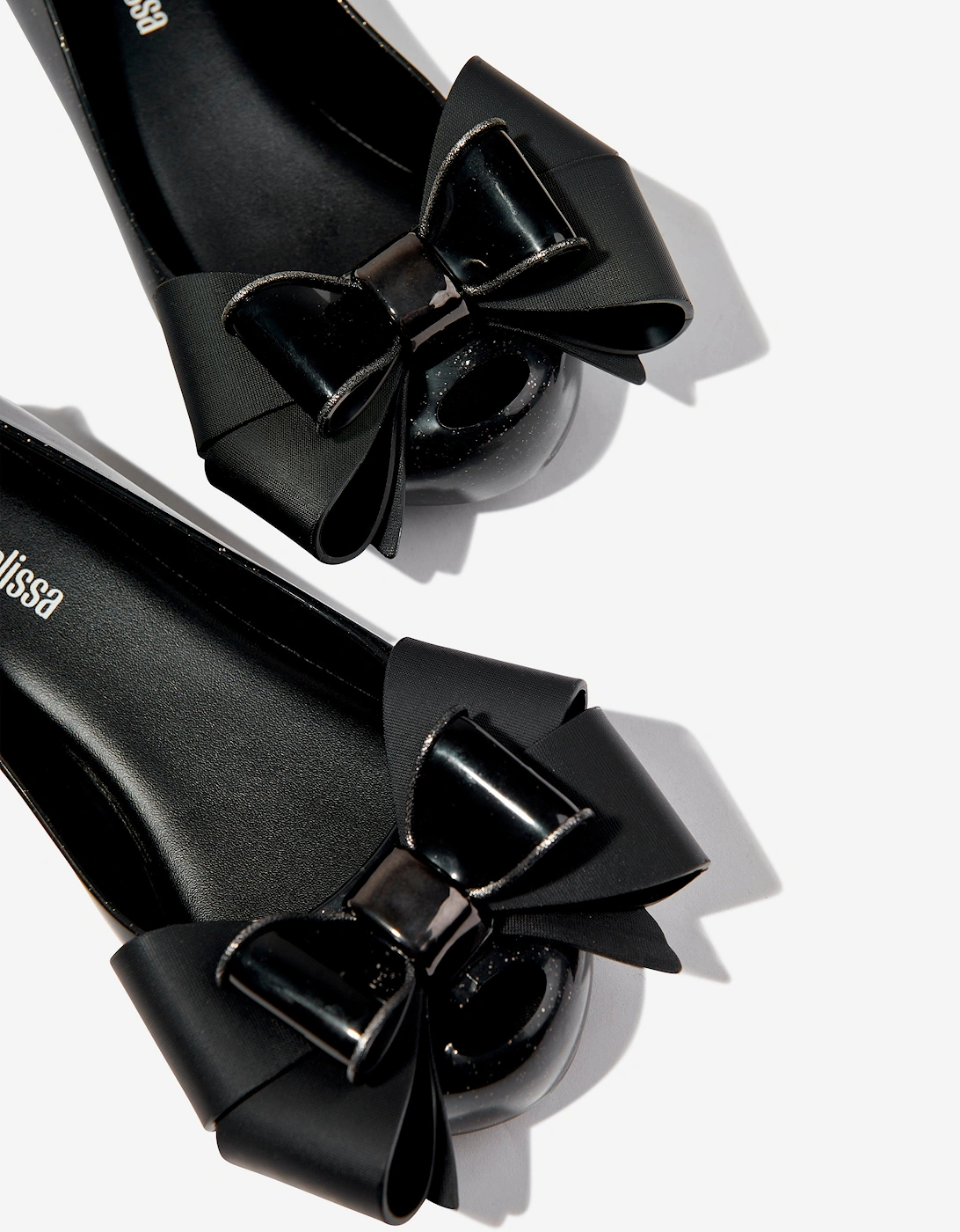 Girls Mini Ultragirl Fab Bow Ballerinas in Black